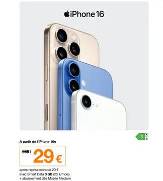 Offre: iPhone 16e