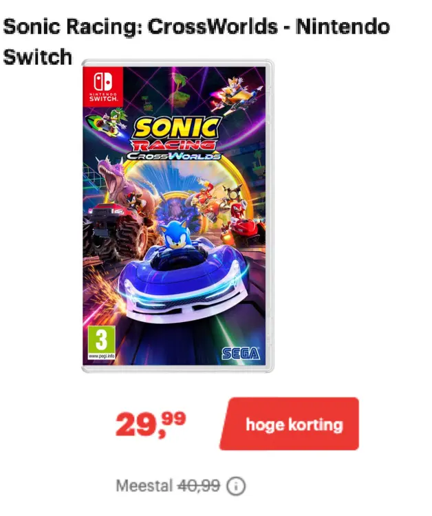 Promotie: Sonic Racing: CrossWorlds - Nintendo Switch