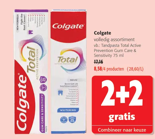 Promotie: Tandpasta Total Active Prevention Gum Care & Sensitivity