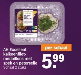 Aanbieding: Kalkoenfilet-medaillons met spek en peterselie