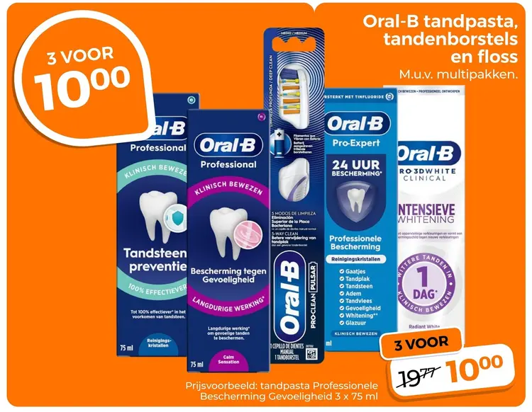 Aanbieding: Tandpasta, tandenborstels en floss
