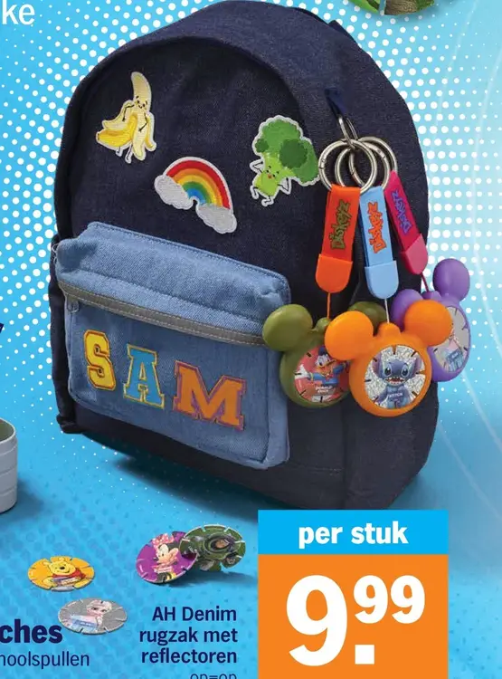 Aanbieding: AH Denim rugzak met reflectoren