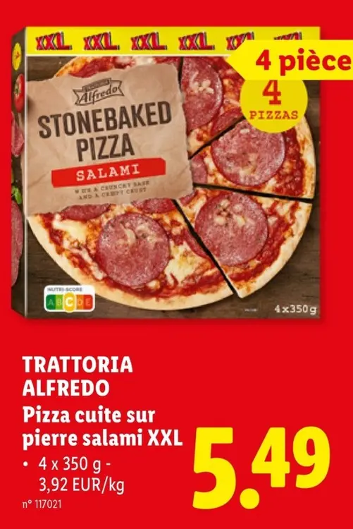 Offre: Pizza cuite sur pierre salami XXL