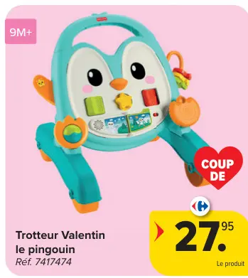 Offre: Trotteur Valentin le pingouin