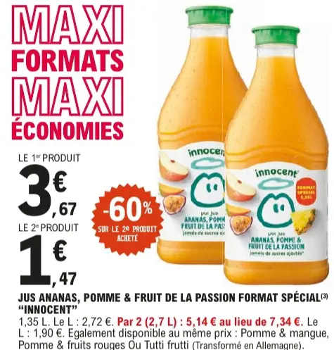 Offre: Jus ananas, pomme & fruit de la passion forma