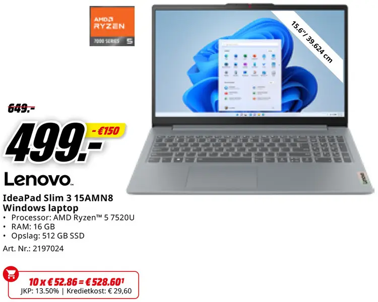 Promotie: IdeaPad Slim 3 15AMN8 Windows laptop