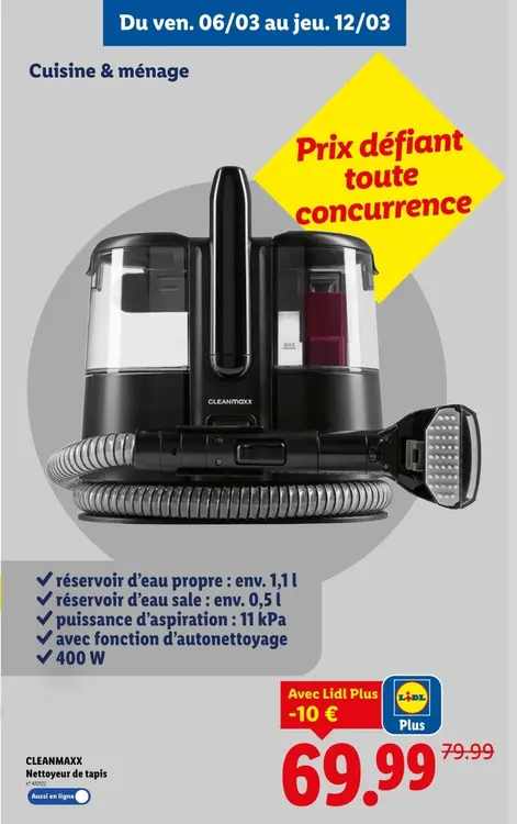 Offre: Nettoyeur de tapis