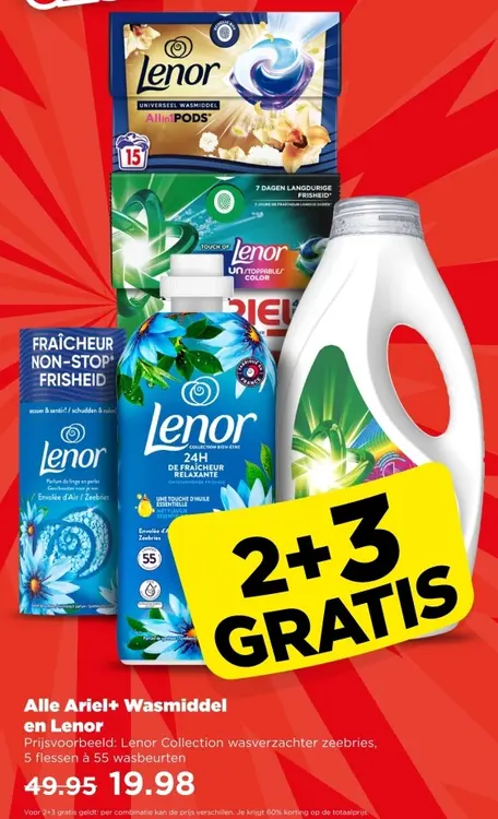 Aanbieding: Ariel+ Wasmiddel en Lenor
