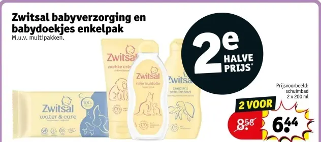 Aanbieding: Zwitsal babyverzorging en babydoekjes enkelpank