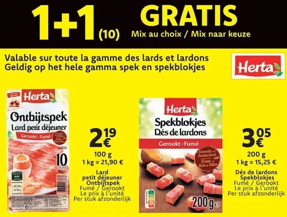 Offre: Toute la gamme des lards et lardons / Hele gamma spek en spekblokjes