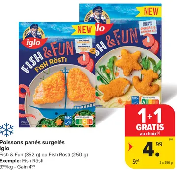 Offre: Poissons panés surgelés
