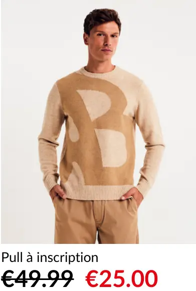 Offre: jbc Pull à inscription