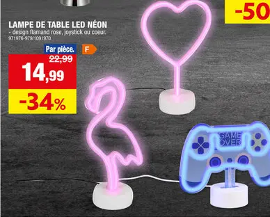 Offre: Lampe de table led néon