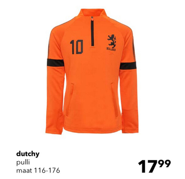 Aanbieding: Dutchy kinder voetbal pully holland oranje