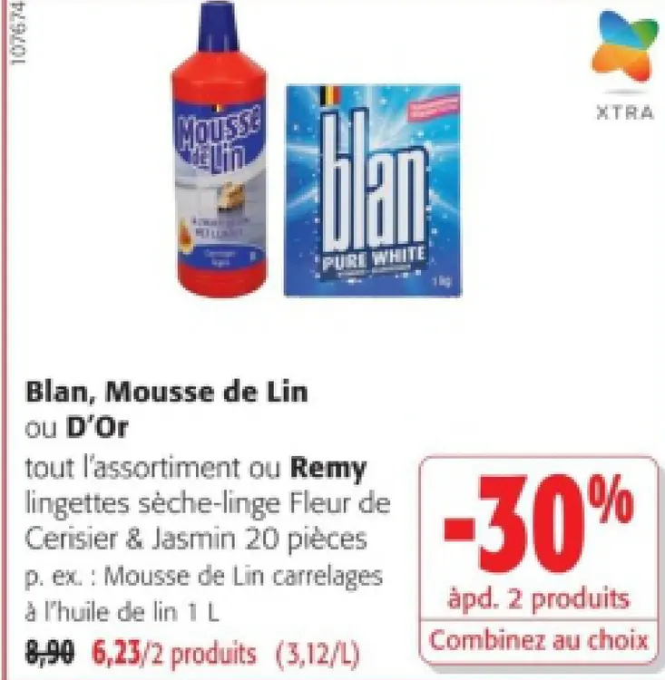 Offre: Blan, Mousse de Lin ou D'Or
