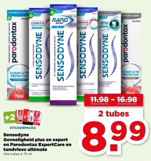 Sensodyne Gevoeligheid plus en expert en Parodontax ExpertCare en tandvlees ultimate