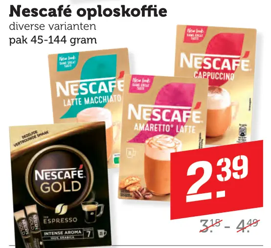 Aanbieding: Nescafé oploskoffie