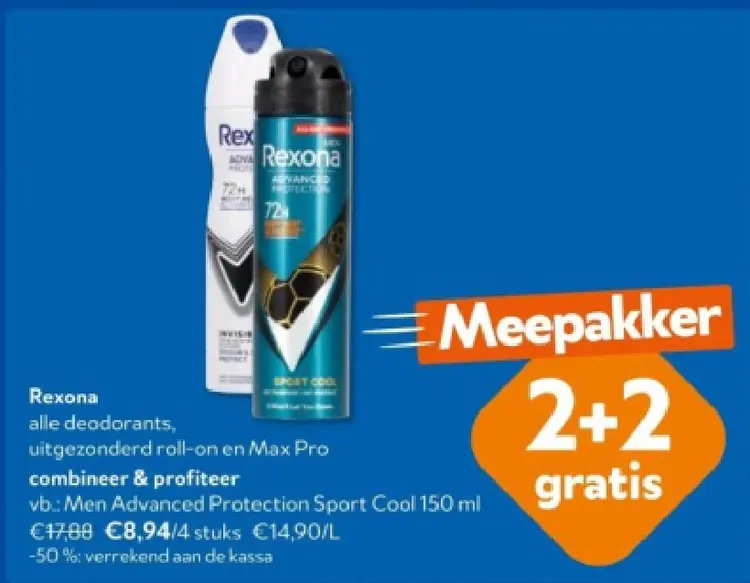 Promotie: Rexona alle deodorants