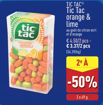 Offre: Tic Tac orange & lime