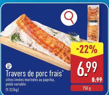 Offre: Travers de porc frais
