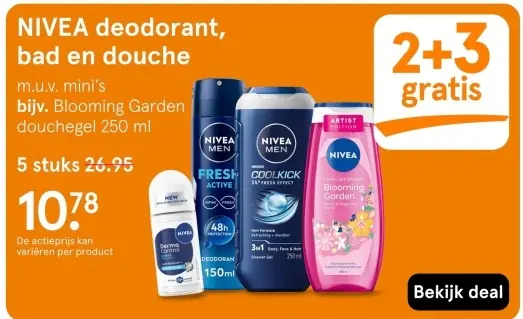 Aanbieding: NIVEA deodorant, bad en douche