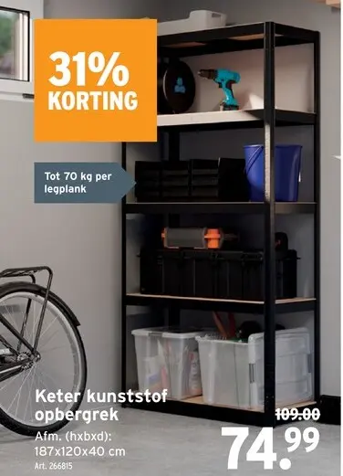 Promotie: kunststof opbergrek