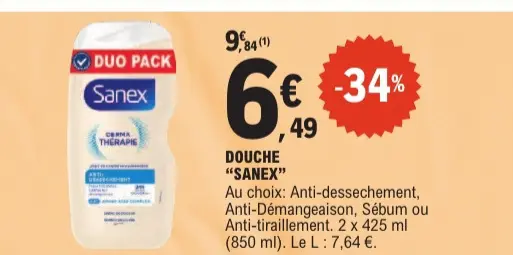 Offre: Douche "Sanex"