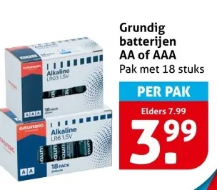 Aanbieding: Grundig batterijen AA of AAA