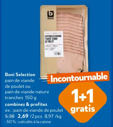 Offre: Pain de viande de poulet ou pain de viande nature