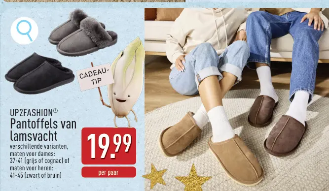 Aanbieding: Pantoffels van lamsvacht