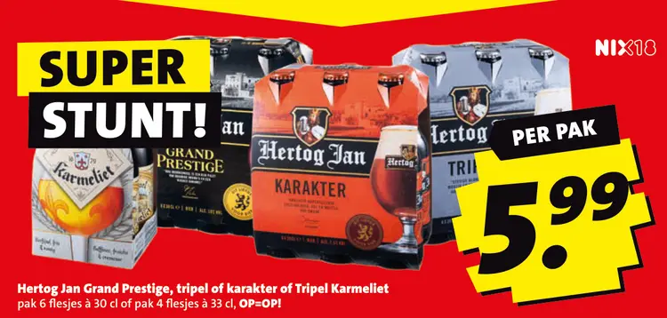 Aanbieding: Hertog Jan Grand Prestige, tripel of karakter of Tripel Karmeliet