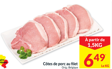 Offre: Côtes de porc au filet