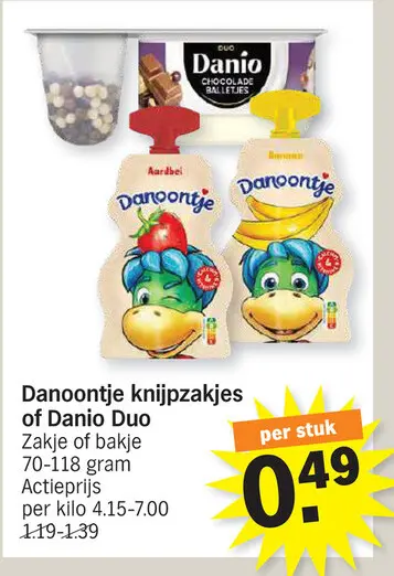 Promotie: Danoontje knijpzakjes of Danio Duo
