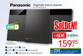 Aanbieding: Panasonic Digitale micro-keten SC-HC302EG-K
