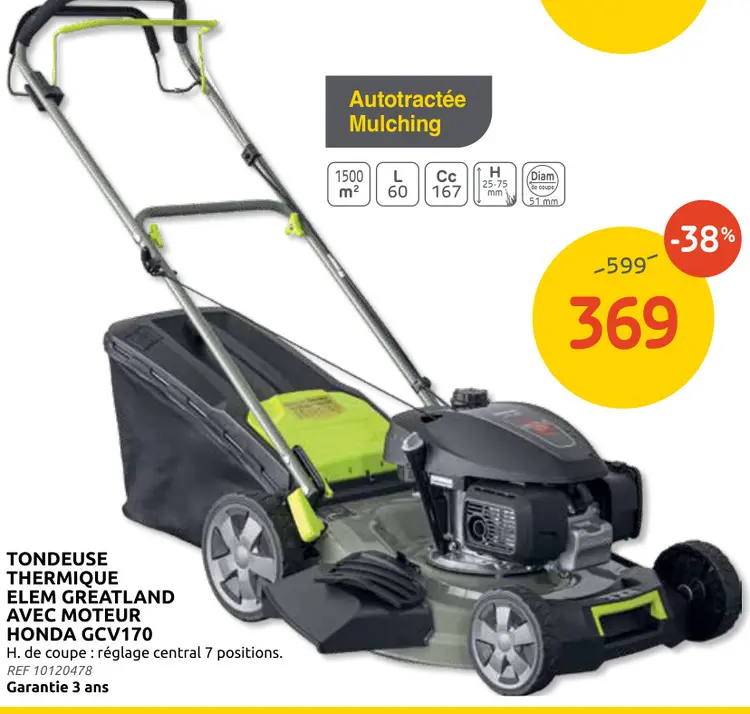 Promotie: Tondeuse thermique ELEM GREATLAND avec moteur