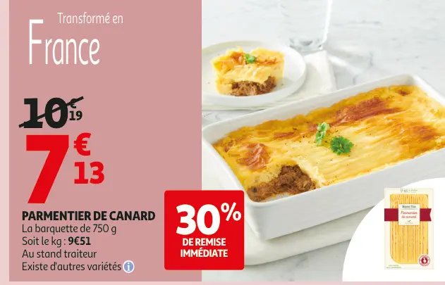 Offre: Parmentier de canard