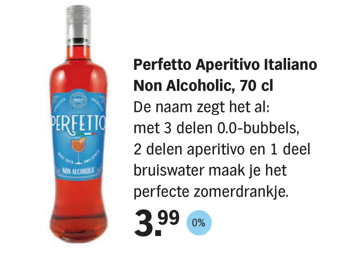 Aanbieding: Perfetto Aperitivo Italiano Non Alcoholic, 70cl