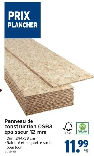 Offre: Panneau de construction OSB3