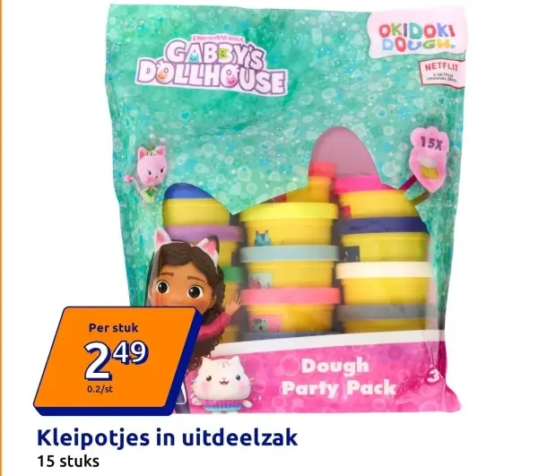 Aanbieding: Kleipotjes in uitdeelzak