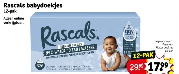 Aanbieding: Rascals babydoekjes