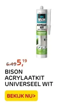 Aanbieding: BISON ACRYLAATKIT UNIVERSEEL WIT