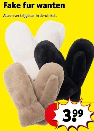 Promotie: Fake fur wanten