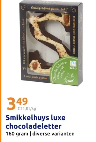 Aanbieding: Smikkelhuys luxe chocoladeletter