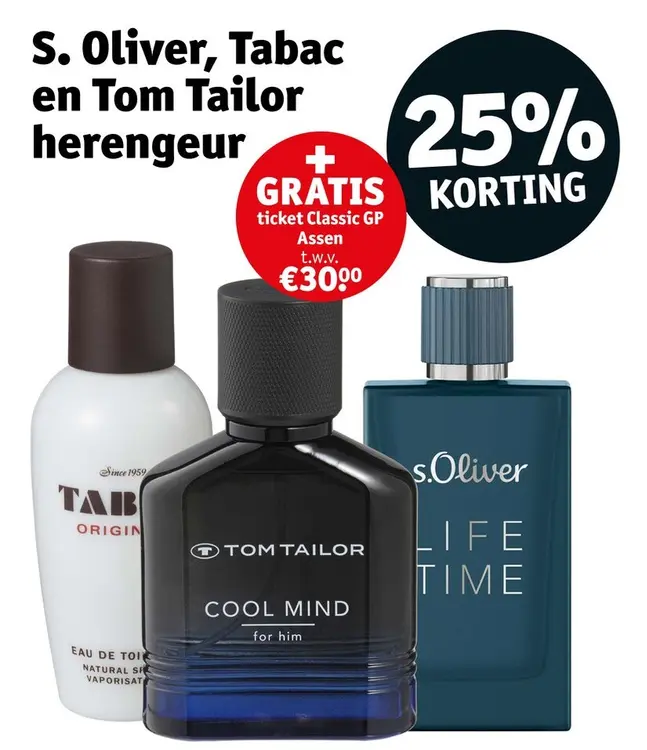 Aanbieding: S. Oliver, Tabac en Tom Tailor herengeur