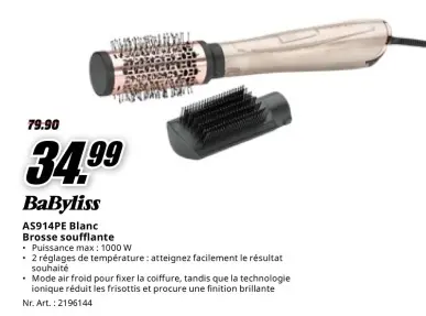 Offre: AS914PE Blanc Brosse soufflante