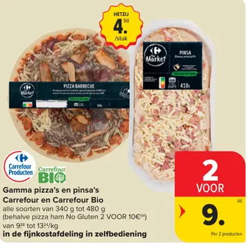 Aanbieding: Gamma pizza's en pinsa's Carrefour en Carrefour