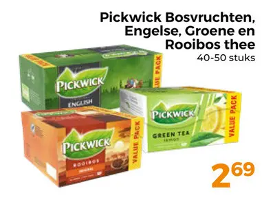 Aanbieding: Pickwick Bosvruchten, Engelse, Groene en Rooibos thee