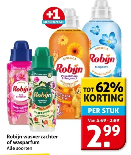 Aanbieding: Robijn wasverzachter of wasparfum