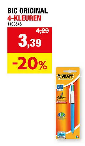 Aanbieding: Bic original 4-kleuren