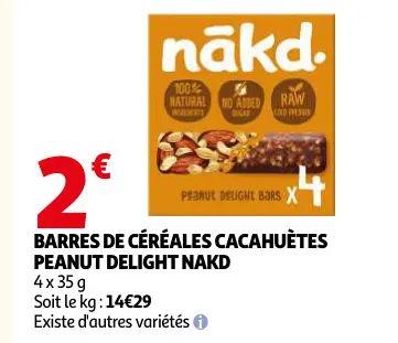 Offre: Barres de céréales cacahuètes peanut delight